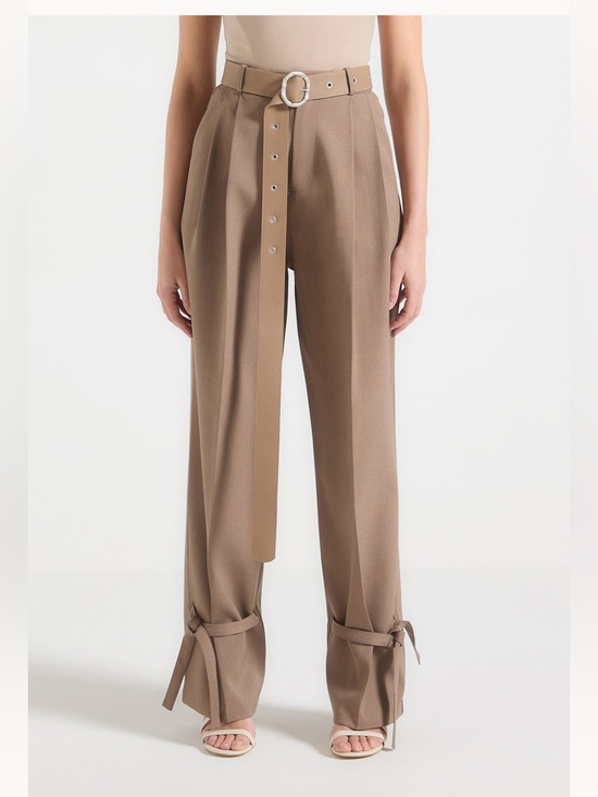 Maniere De Voir Pants - Maniere De Voir Suzanne tailored trouser with belt and ankle ties size 10 NWT